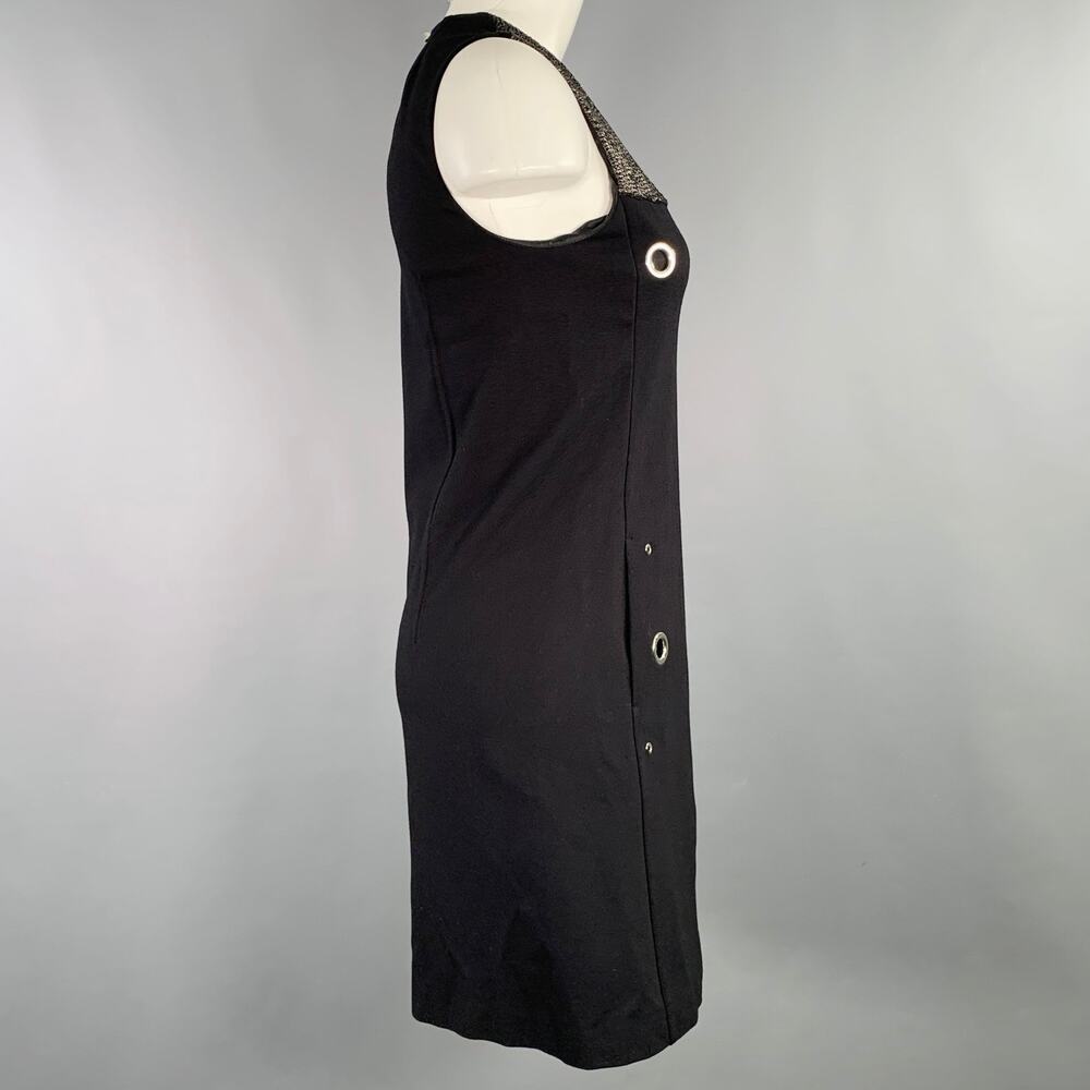 CoSTUME NATIONAL Size XS Black Silver Viscose Blend Two Tone Shift Dress - Picture 3 of 7